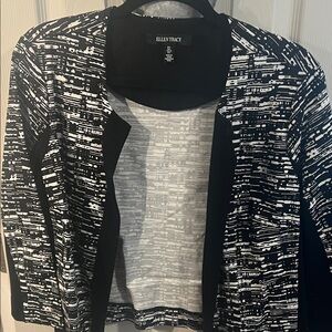 Ellen Tracy Black and White Patterned Jacket